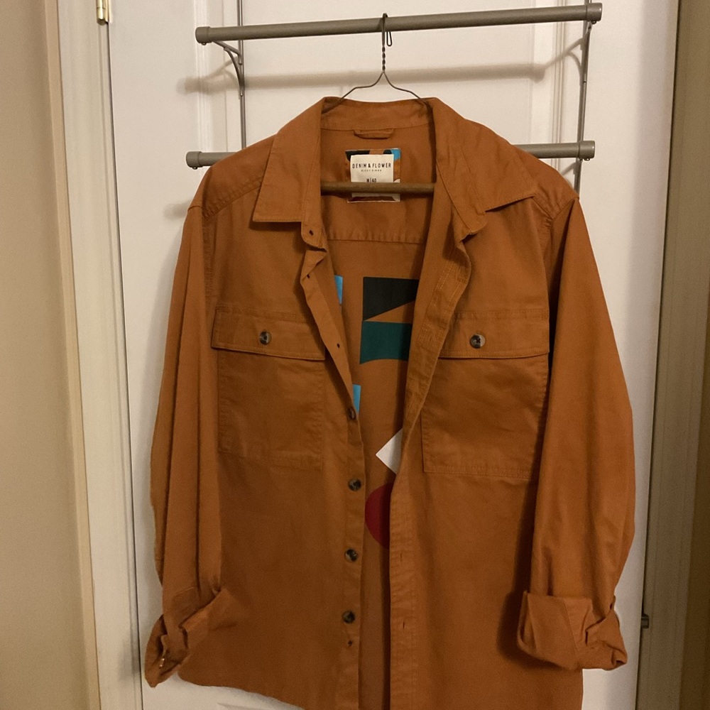 Men’s Denim & Flower Lightweight Coat - Medium